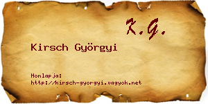 Kirsch Györgyi névjegykártya